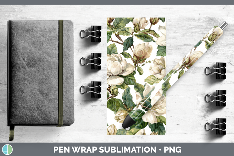Magnolia Flowers 02 Pastel Pattern Pen Wrap Sublimation Desi