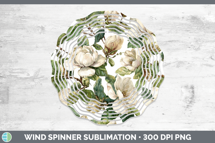 Magnolia Flowers 02 Pastel Pattern Wind Spinner Sublimation