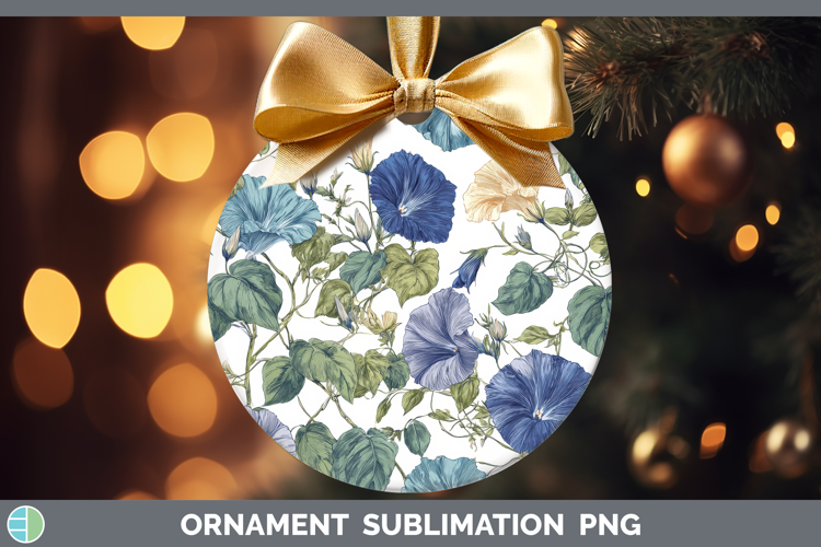 Morning Glory Flowers 02 Pastel Pattern Ornament Sublimation