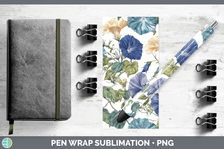 Morning Glory Flowers 02 Pastel Pattern Pen Wrap Sublimation