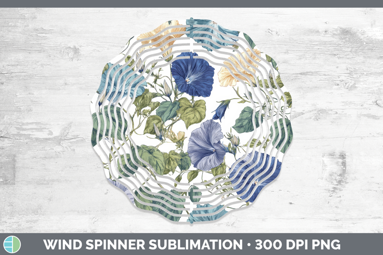 Morning Glory Flowers 02 Pastel Pattern Wind Spinner Sublima