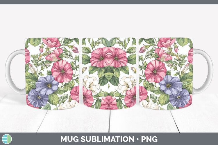 GorgeousFlowers 02 Pastel Pattern Mug Wrap design.