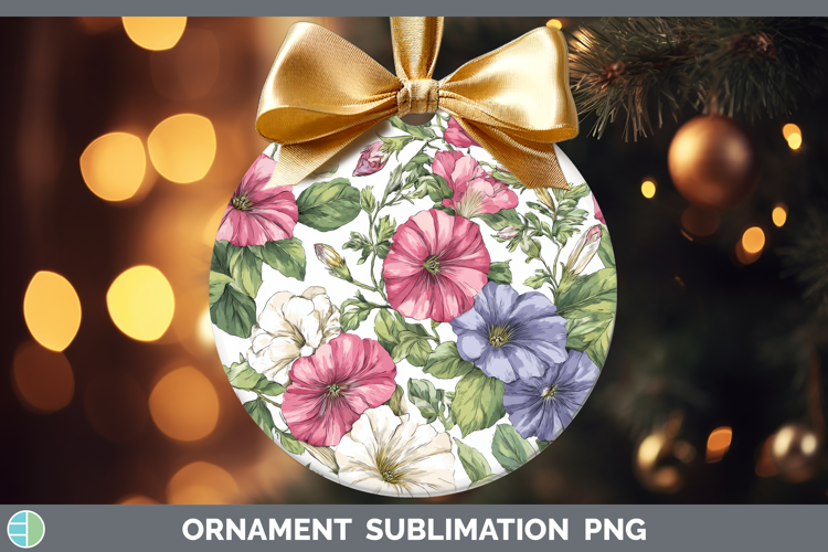 Petunia Flowers 02 Pastel Pattern Ornament Sublimation Desig