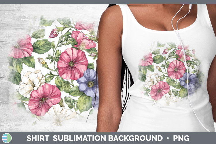 Petunia Flowers 02 Pastel Pattern Shirt Sublimation Design
