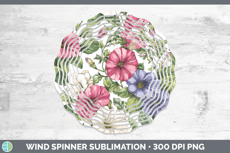 Petunia Flowers 02 Pastel Pattern Wind Spinner Sublimation D