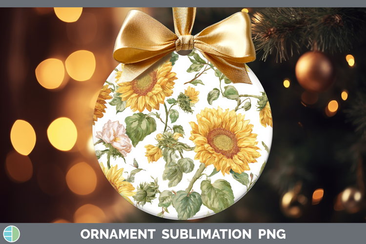 Sunflower Flowers 02 Pastel Pattern Ornament Sublimation Des