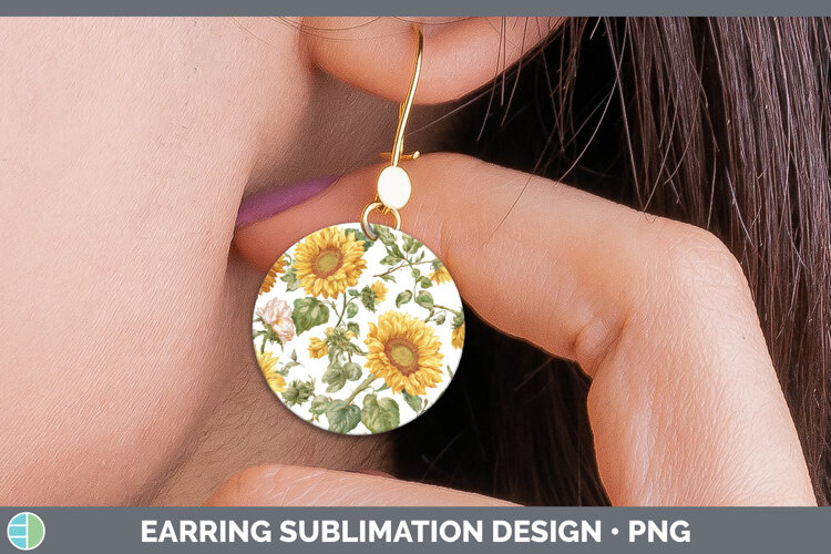 GorgeousFlowers 02 Pastel Pattern Round Earrings design.