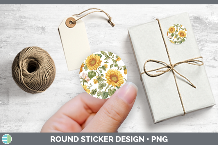 Sunflower Flowers 02 Pastel Pattern Stickers Design