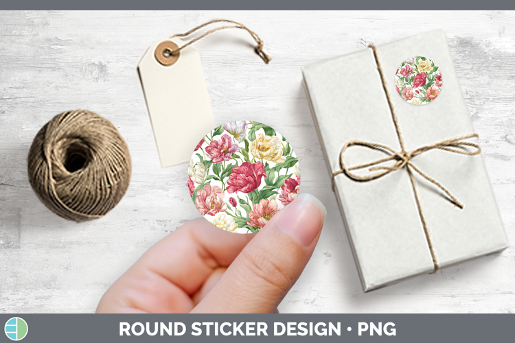 Tulip Flowers 02 Pastel Pattern Stickers Design