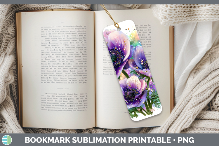 Flowers 02 Rainbow Summer Anemone Bookmark Sublimation Print