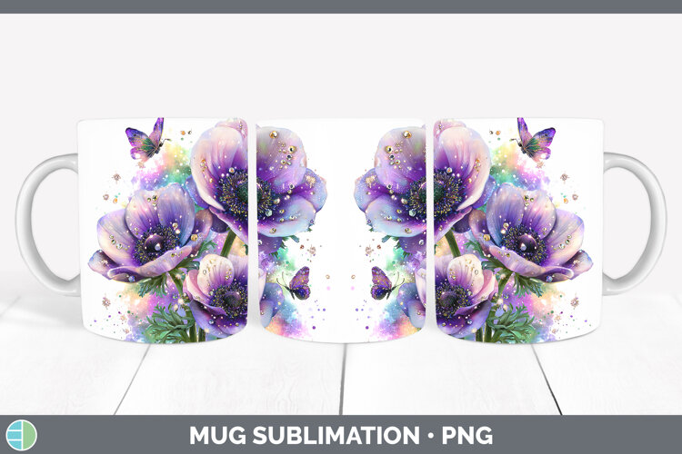 GorgeousFlowers 02 Rainbow Summer Mug Wrap design.