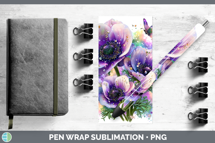 Flowers 02 Rainbow Summer Anemone Pen Wrap Sublimation Pen D