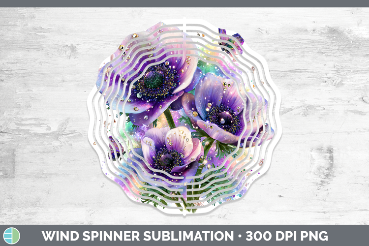 Flowers 02 Rainbow Summer Anemone Wind Spinner Sublimation S