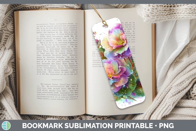 Flowers 02 Rainbow Summer Begonia Bookmark Sublimation Print