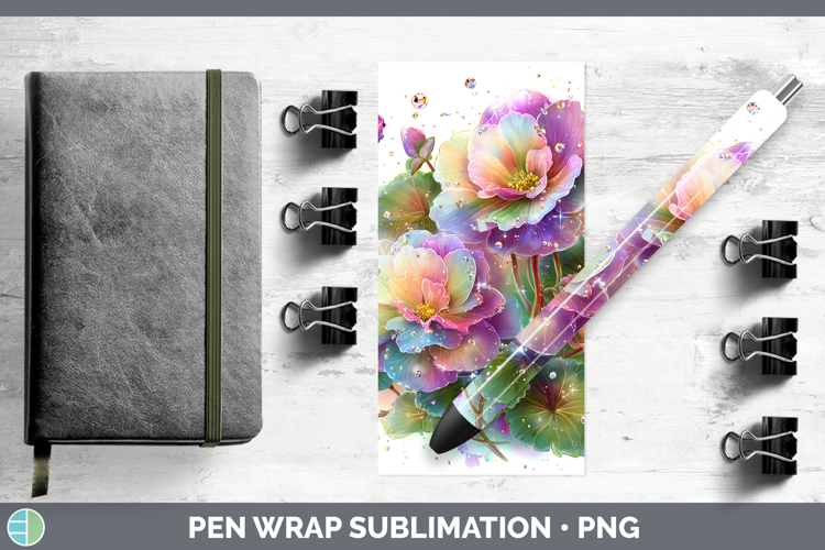 Flowers 02 Rainbow Summer Begonia Pen Wrap Sublimation Pen D