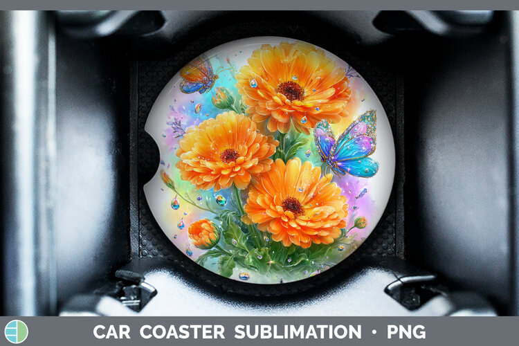 GorgeousFlowers 02 Rainbow Summer Car Coaster design.