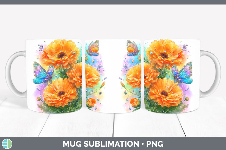 GorgeousFlowers 02 Rainbow Summer Mug Wrap design.