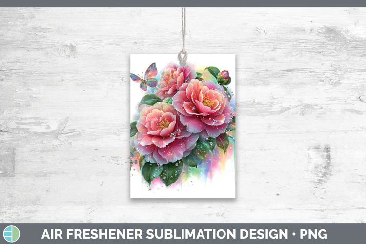 Flowers 02 Rainbow Summer Camellia Air Freshener Sublimation