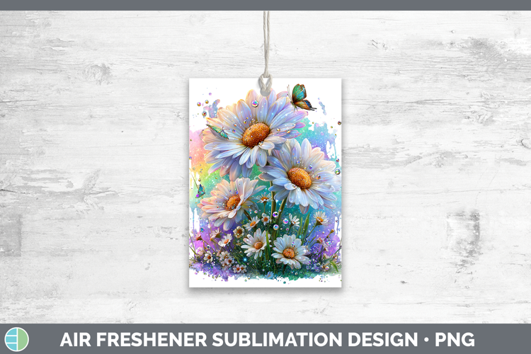 Flowers 02 Rainbow Summer Daisy Air Freshener Sublimation Ca