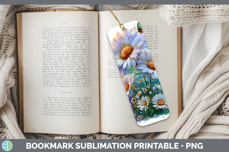 Flowers 02 Rainbow Summer Daisy Bookmark Sublimation Printab