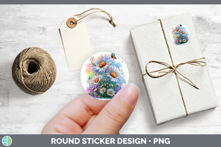 GorgeousFlowers 02 Rainbow Summer Stickers design.