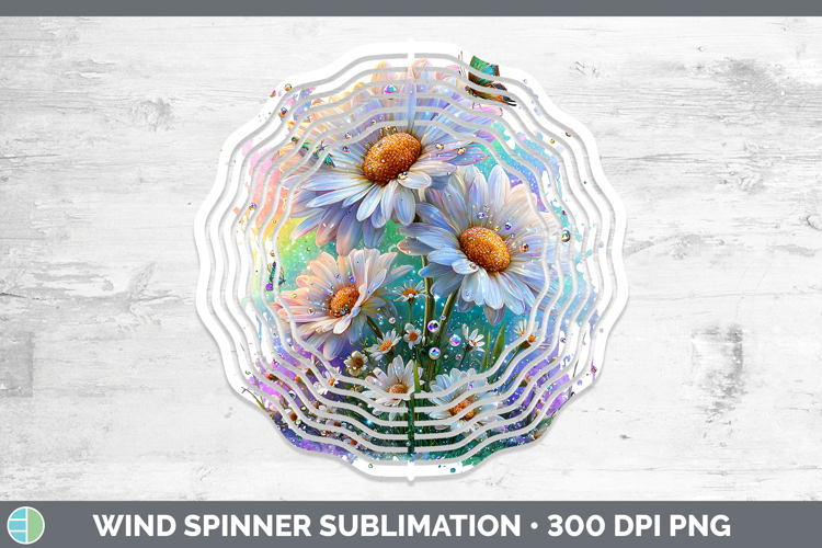 Flowers 02 Rainbow Summer Daisy Wind Spinner Sublimation Spi