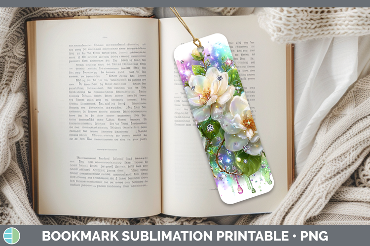 Flowers 02 Rainbow Summer Gardenia Bookmark Sublimation Prin