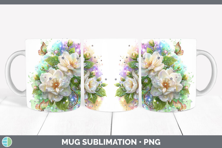 GorgeousFlowers 02 Rainbow Summer Mug Wrap design.