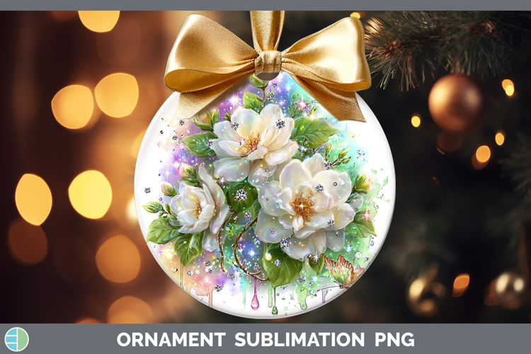 Flowers 02 Rainbow Summer Gardenia Ornament Sublimation Baub
