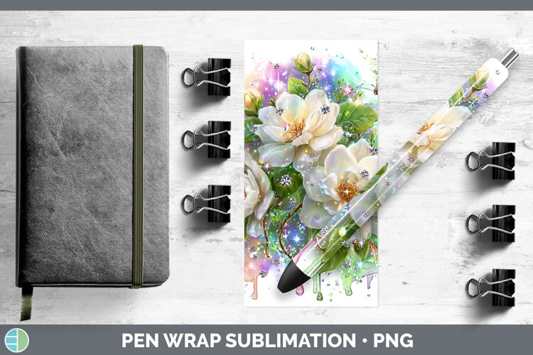 GorgeousFlowers 02 Rainbow Summer Pen Wrap design.