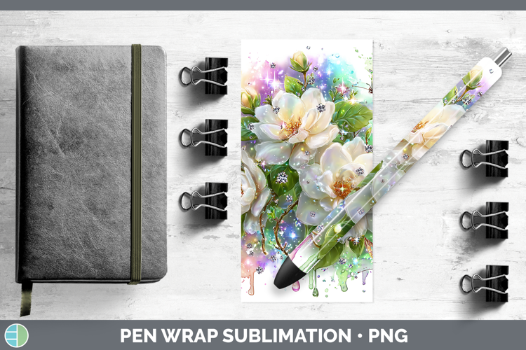 Flowers 02 Rainbow Summer Gardenia Pen Wrap Sublimation Pen
