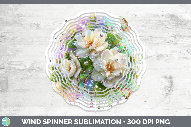 Flowers 02 Rainbow Summer Gardenia Wind Spinner Sublimation