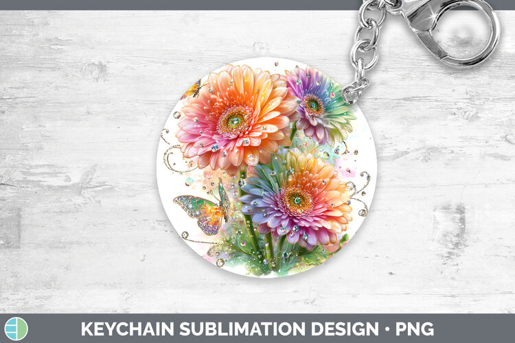 GorgeousFlowers 02 Rainbow Summer Keychain design.