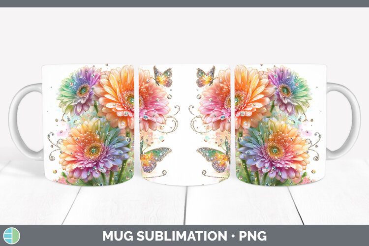 GorgeousFlowers 02 Rainbow Summer Mug Wrap design.