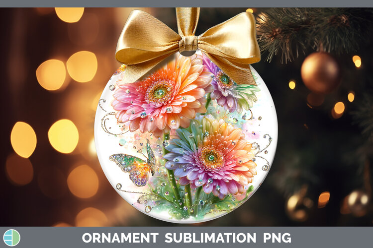 GorgeousFlowers 02 Rainbow Summer Ornament design.