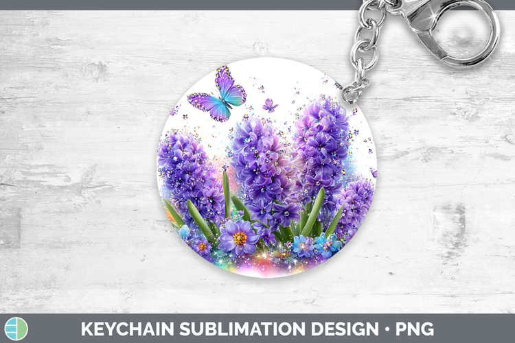 Flowers 02 Rainbow Summer Hyacinth Keychain Sublimation Keyr