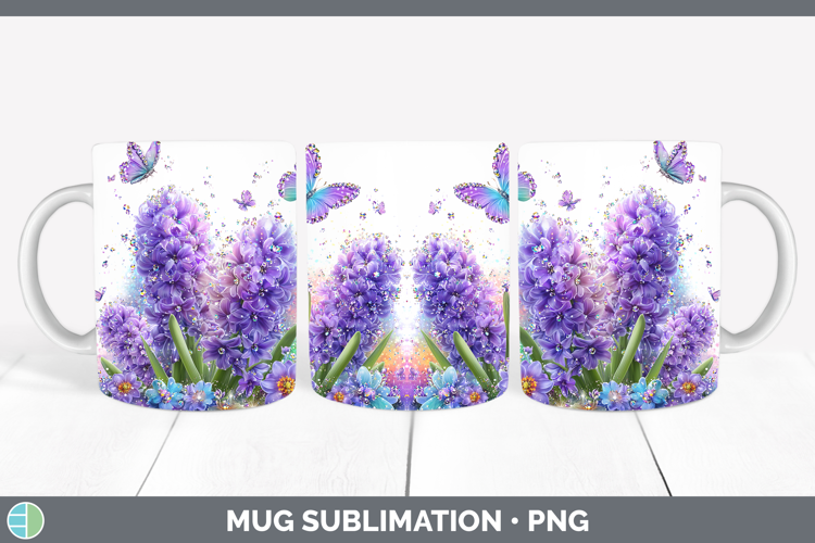 Flowers 02 Rainbow Summer Hyacinth Mug Wrap Sublimation Coff