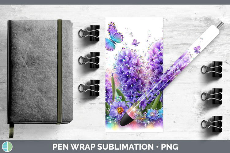 Flowers 02 Rainbow Summer Hyacinth Pen Wrap Sublimation Pen