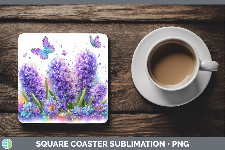 Flowers 02 Rainbow Summer Hyacinth Square Coaster Sublimatio