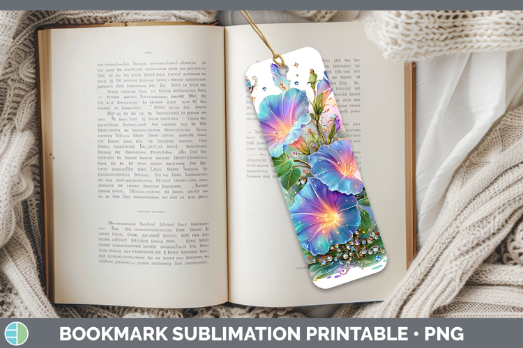 Flowers 02 Rainbow Summer Morning Glory Bookmark Sublimation