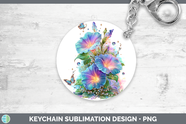 Flowers 02 Rainbow Summer Morning Glory Keychain Sublimation
