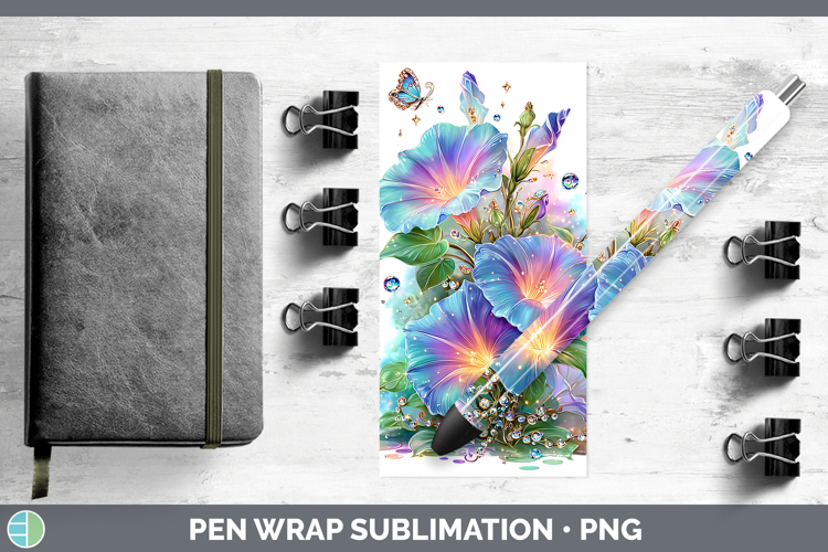 Flowers 02 Rainbow Summer Morning Glory Pen Wrap Sublimation