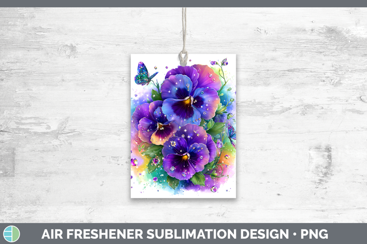 Flowers 02 Rainbow Summer Pansy Air Freshener Sublimation Ca
