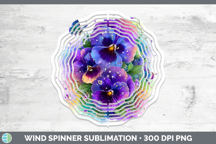 Flowers 02 Rainbow Summer Pansy Wind Spinner Sublimation Spi