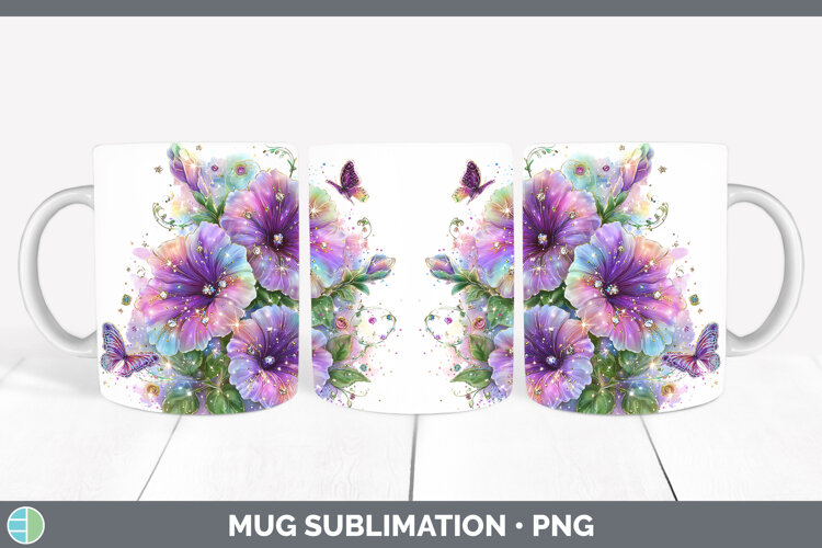 GorgeousFlowers 02 Rainbow Summer Mug Wrap design.