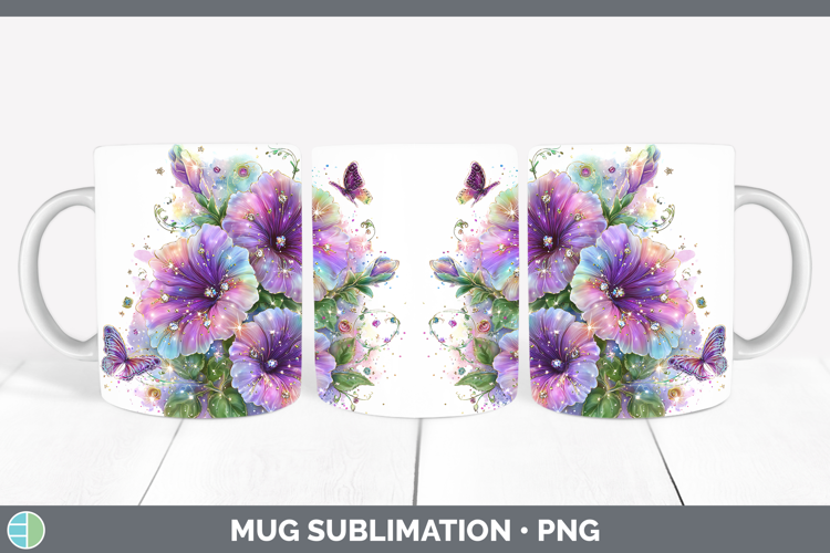 Flowers 02 Rainbow Summer Petunia Mug Wrap Sublimation Coffe