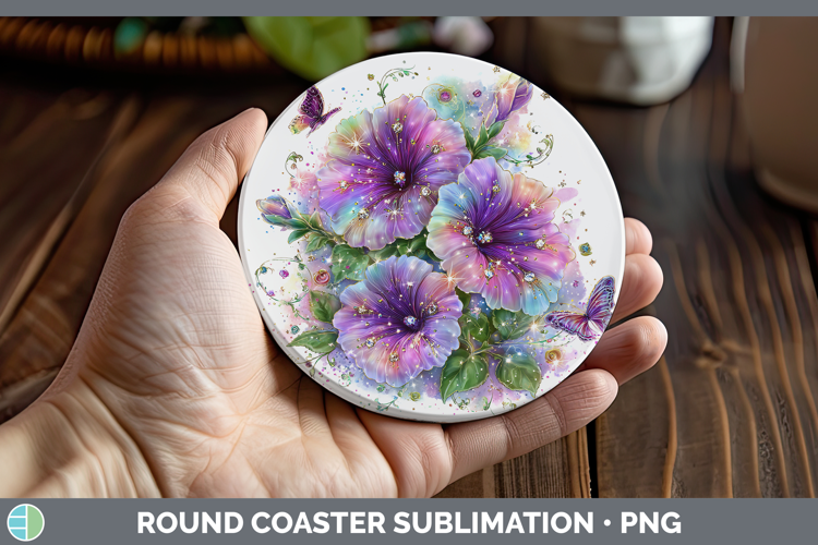 Flowers 02 Rainbow Summer Petunia Round Coaster Sublimation