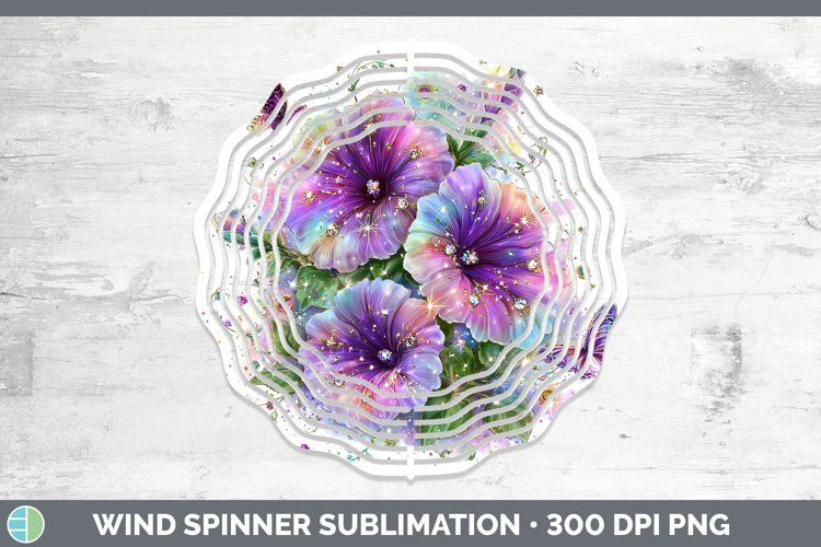 Flowers 02 Rainbow Summer Petunia Wind Spinner Sublimation S