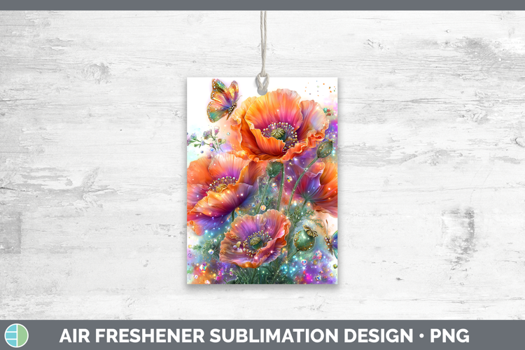 Flowers 02 Rainbow Summer Poppy Air Freshener Sublimation Ca