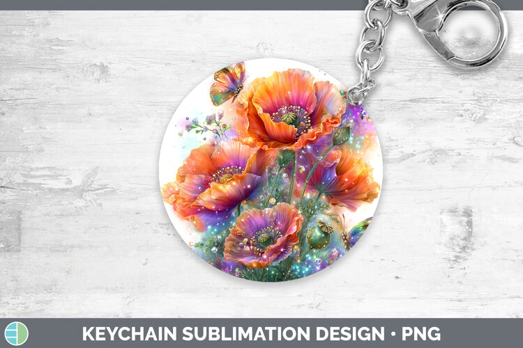 GorgeousFlowers 02 Rainbow Summer Keychain design.